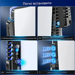 Док-станція з охолодженням KYTOK для PlayStation 5 Ditital, PlayStation 5 Disc, PS5 Б/в - мініатюра 3