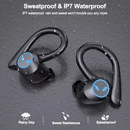Бездротові спортивні Bluetooth навушники TWS Q25 Pro водонепроникні з сенсорами і мікрофоном Чорні - мініатюра 6