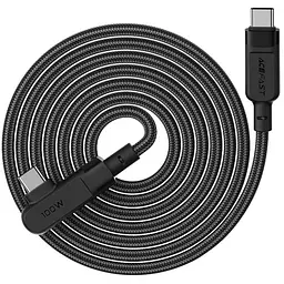 Дата кабель Acefast C5-03 USB-C to USB-C 100W right angled aluminum alloy (2m) Black - мініатюра 3