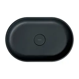 Умивальник Omnires Ovo 55см - овальний - матовий - чорний (OVOUNBLV) - мініатюра 3