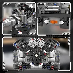 Конструктор Mould King Mking Двигун і коробка передач RR V12 (10205) [161093] - мініатюра 2
