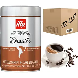 Кава в зернах Illy Brasile Бразилія 250 г ж/б(ящик 12 шт)