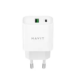 Зарядний пристрій Havit UC111 PRO 20W USB-Aта USB-C білий (HV-UC111-PRO-WH) - мініатюра 3