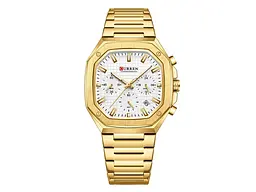 Чоловічий наручний годинник 8459 Gold-White Curren acs0031415 - мініатюра 2