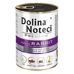 Вологий корм для собак Dolina Noteci Premium з кроликом та журавлиною банка 400 г