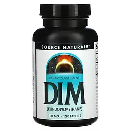 Дііндолілметан Source Naturals DIM (Diindolylmethane) 100 mg, 120 таблеток для підтримки гормонального балансу