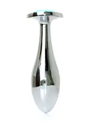 Анальна пробка - Jewellery Silver Plug Light Blue L - мініатюра 5