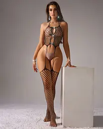 Костюм еротичний у сіточку One Size чорний (8059)
