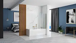 Шторка для ванни Rea Elegant gold 70 см REA-W5600, Універсальна, прозорий, золотий - мініатюра 4