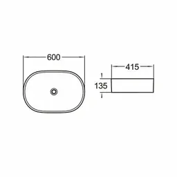 Раковина накладна Volle Vis 60x41,5x13,5 см антрацит/матовий 1301.005010, Чорний матовий - мініатюра 2