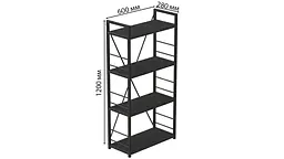 Етажерка 4/60 Серії Коннект 120x60x28 чорний ДСП Сосна Кембра 16мм FRD-104241 - мініатюра 3