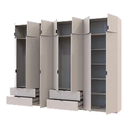 Розпашна Шафа для одягу Doros Лукас Кашемір 3+4 ДСП 315х50х240 (42005136) - мініатюра 2