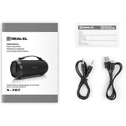 Портативна колонка бумбокс Real-El X707 Black - мініатюра 8