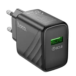 МЗП Hoco CS21A Rich QC3.0 18W (1USB-A) Black - мініатюра 2