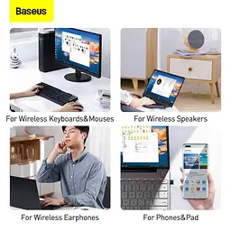 Bluetooth-адаптер Baseus Bluetooth Wireless Adapter BA04 Black (ZJBA000001) - мініатюра 6