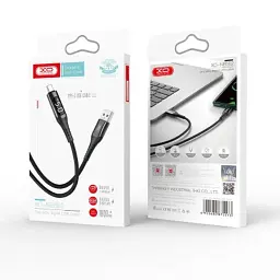 Дата кабель USB 2.0 AM to Lightning 1.0m 2.4A LED black XO (NB162-L-1-BK) - мініатюра 6