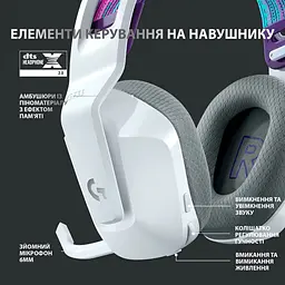 Навушники Logitech G733 Lightspeed Wireless RGB White (981-000883, 981-000886) - мініатюра 6