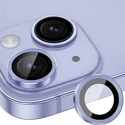Захисне скло Metal Classic на камеру (у упак.) для Apple iPhone 14 (6.1) / 14 Plus (6.7) Блакитний / Light Blue - мініатюра 6