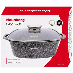 Каструля з мармуровим покриттям Klausberg KB-7532 28 см 6.5л - мініатюра 6