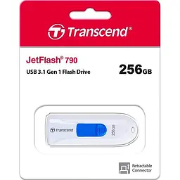 Накопичувач SSD Transcend 256GB JetFlash 790 USB 3.1 White (TS256GJF790W) (FFUFTR02113) - мініатюра 5