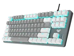 Механічна ігрова клавіатура Aula Mechanical F-3287 White-Grey Keycap KRGD Blue - мініатюра 1