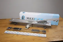 Душовий канал з горизонтальним фланцем Maxiflow Elit Legal 360 60 см решітка "Дощ" 4043.00360K.060.1 - мініатюра 3