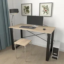 Письмовий стіл Ferrum-decor Драйв 750x1400x700 Чорний метал ДСП Дуб Сонома 16 мм (FRD-103195) - мініатюра 2