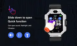 Дитячий смарт одинник-телефон Lemfo R87 з GPS трекером, сім картою, відеодзвінком, прослуховуванням та кнопкою SOS Чорний - мініатюра 11