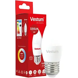 Світлодіодна лампа Vestum C37 6W 4100K 220V E27 1-VS-1301