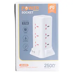 Мережевий фільтр-подовжувач TOWER 9 розеток LED-лампа 3USB + 1PD 4,8 метра Yiwu HP-5-7MF - мініатюра 30