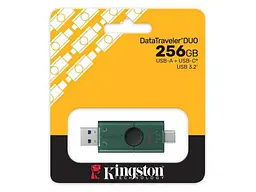 USB флеш накопичувач Kingston 256 GB DataTraveler Duo Green (DTDEG2/256GB) - мініатюра 4
