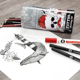 Набір художніх матеріалів Cretacolor TATTOO SKETCHING 14 шт металева коробка - мініатюра 7