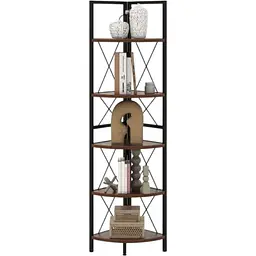 Етажерка Costway Signal кутова із металевим каркасом в стилі Loft