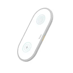 Бездротовий зарядний пристрій Hoco CW20 Wisdom 2in1 10W White