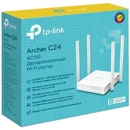Маршрутизатор TP-Link ARCHER C24 AC750 4xFE LAN, 1xFE WAN (ARCHER-C24) - мініатюра 4