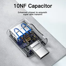 Адаптер Essager USB/ Type-C USB 3.0 A Blue - мініатюра 4