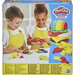 Набір для творчості з пластиліном Hasbro Play-Doh Kitchen Creations Burger and Fries Set (E5112_E5472) - мініатюра 2