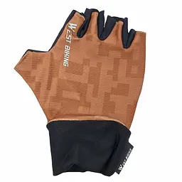 Велорукавиці дитячі West Biking YP0211248 з короткими пальцями XL (7-9 р) камуфляж Brown (G0001833)