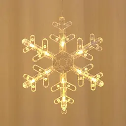 Світлодіодна гірлянда штора сніжинка Niki Light 3 метра завіса сніжинки та зірочки теплий білий - мініатюра 4