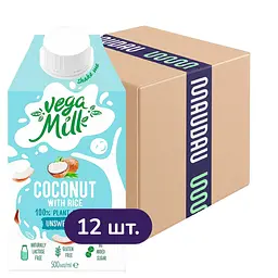 Упаковка кокосового напою Vega Milk з рисом 6 л (500 мл х 12 шт.)