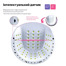 Лампа для манікюру SML S1 180 Вт 60led Рожево-білий - мініатюра 6
