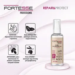 Олія-протектор 5 в 1 Fortesse Professional Repair&Protect Ультравідновлення та живлення, для пошкодженого волосся, 60 мл - мініатюра 4