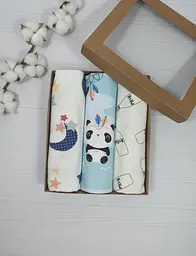 Набір пелюшок a.l.babybox Панда індіанець 50х80/100х80 см 3 шт. Різнокольоровий (NA 18168581)