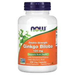 Екстракт Гінкго Білоба з Коренем Женьшеню Ginkgo Biloba 120 мг - 200 вег. капсул