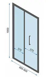 Душова кабіна Rea Rapid Fold 100x90 black REA-K6423 + REA-K6419, Чорний матовий, Універсальна, прозрачний, Чорний матовий - мініатюра 6