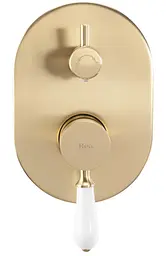 Душова система Rea Serra brushed gold + BOX прихованого монтажу REA-B1149, Золотий - мініатюра 4