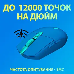 Бездротова миша Logitech G305 Lightspeed Wireless Blue (910-006014) - мініатюра 3