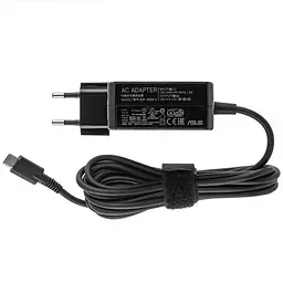 Блок живлення для ноутбука Asus USB-C 45W, Type-C, 19V, 2.37A, квадратний, адаптер+перехідник, Black