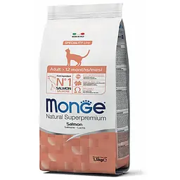 Сухий корм Monge Cat Adult з лососем для дорослих кішок 1,5 кг