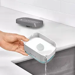 Дозатор для миючого засобу натискний білий диспенсер із губкою Soap pump and sponge - мініатюра 7